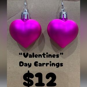 Pink Heart Earrings Brand New I just made them. They are so cute!